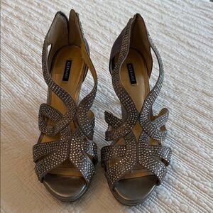 Alex Marie Glittering Silver Heels